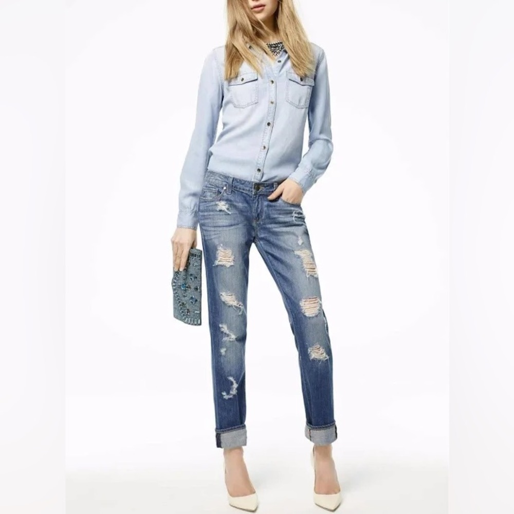 Paige Jimmy Jimmy Skinny In Delilah Destructed Blue Ripped Boyfriend Jeans 💙 25